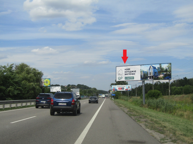 Щит 6x3,  Новообухівська траса (Дніпровське шосе), в напрямку м.Київ після ТЦ "Мегамаркет",5км+400м, лівий