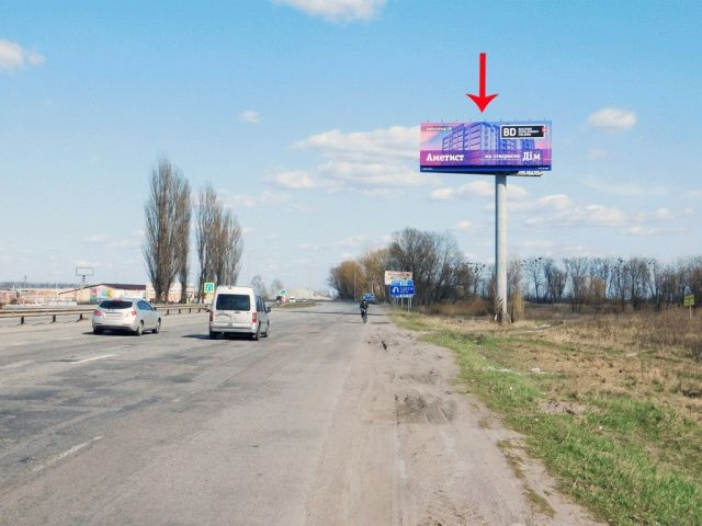 Суперборд 4x12,  в'їзд до Києва, з боку Одеси, біля н.п.Глеваха, нового моста, поруч АЗС, від котедж.городка Садок вишневий