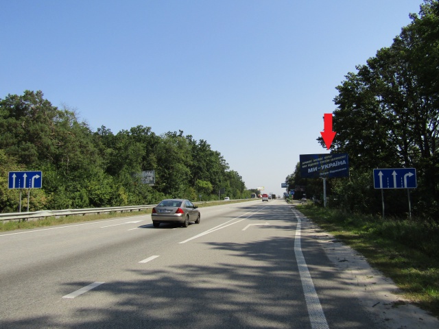 Щит 6x3,  Житомирське шосе , в напрямку м.Київ, перед с.Міла, (150 м перед заправкою "ТНК"),7км+600м