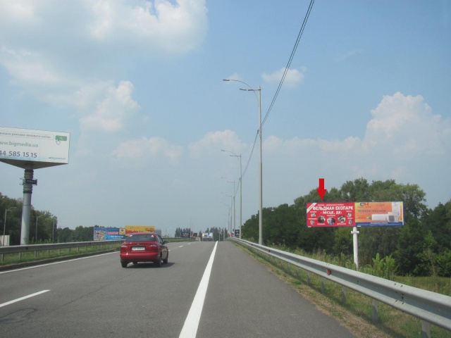 Щит 6x3,  Бориспільське шосе з Аеропорту "Бориспіль", (ландшафтний дизайн "Мій Сад"), (виїзд на міст), лівий