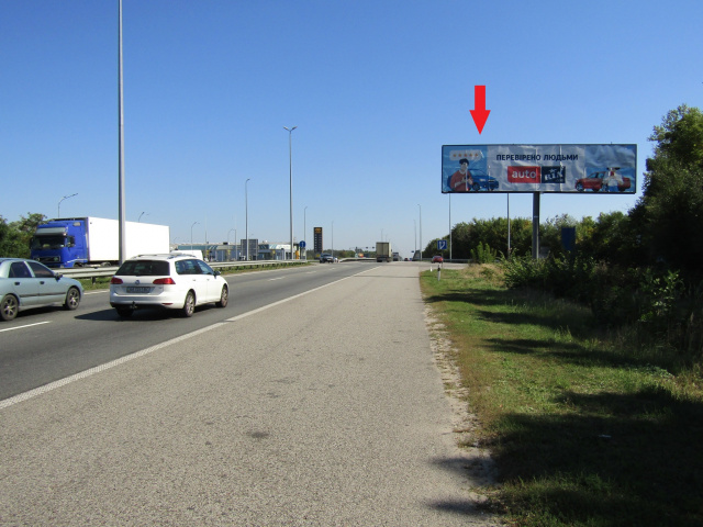 Щит 6x3,  Житомирське шосе , в напрямку в м. Київ, с.Мрія, 300м. навпроти АЗС Motto,7км+700м, лівий