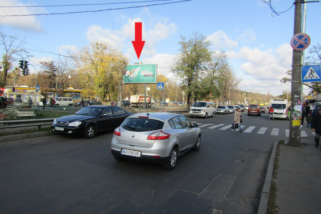 Щит 6x3,  Мінський просп., (Сільпо, ринок "Полісся"), в напрямку Велика Кільцева дорога, Пуща Водиця